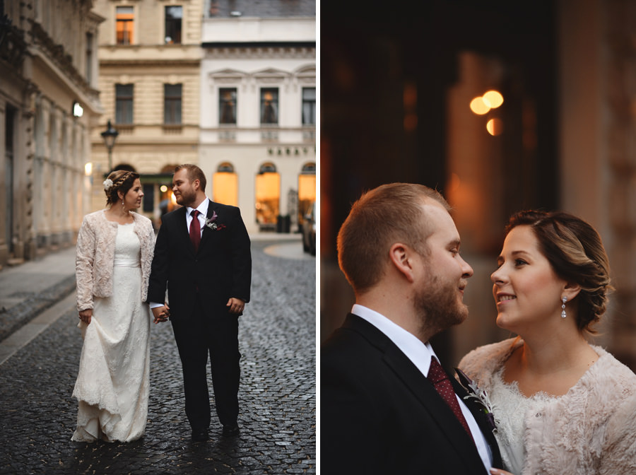 bride and groom portrait at budapest opera wedding