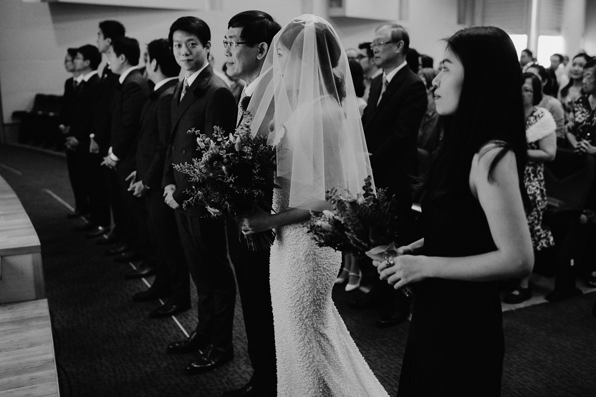 Wedding ceremony in St James church in Singapore wedding