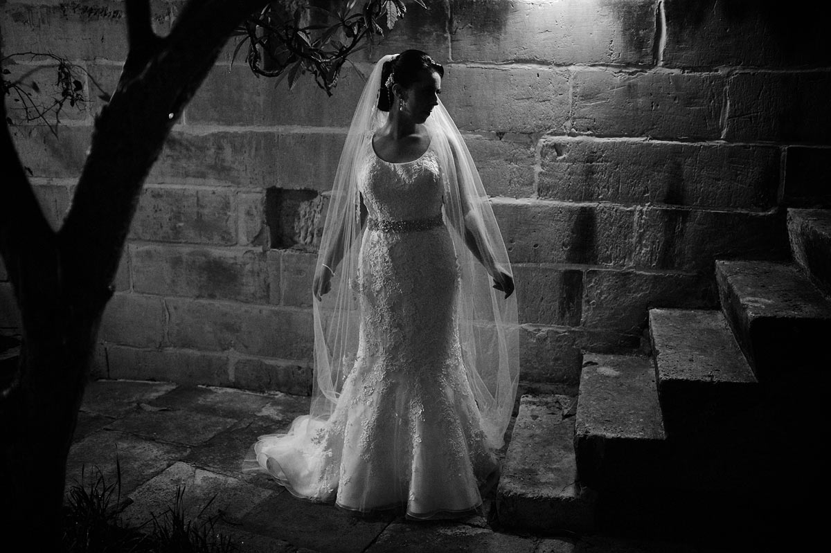 Moody bridal portrait in Malta