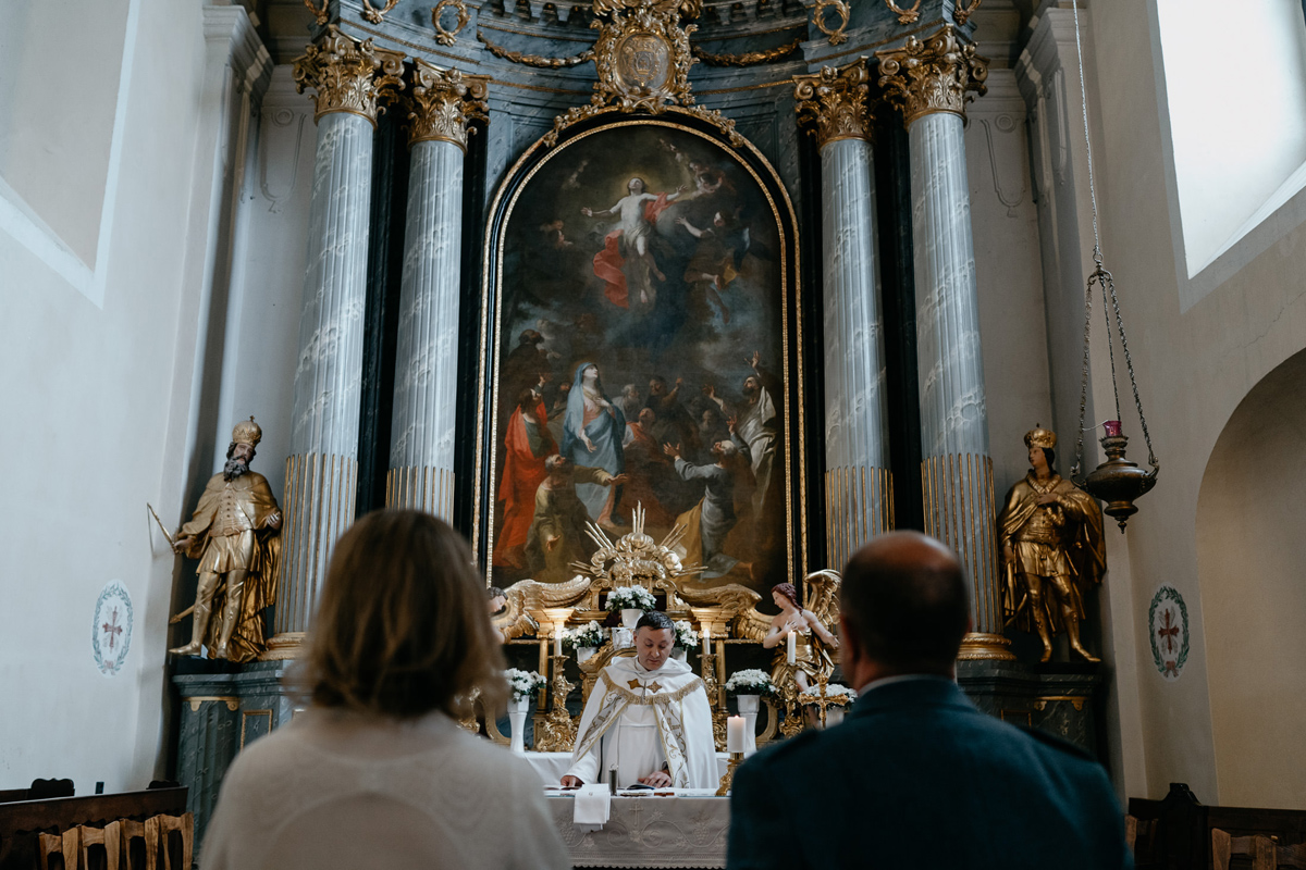 Church ceremony in Austria wedding