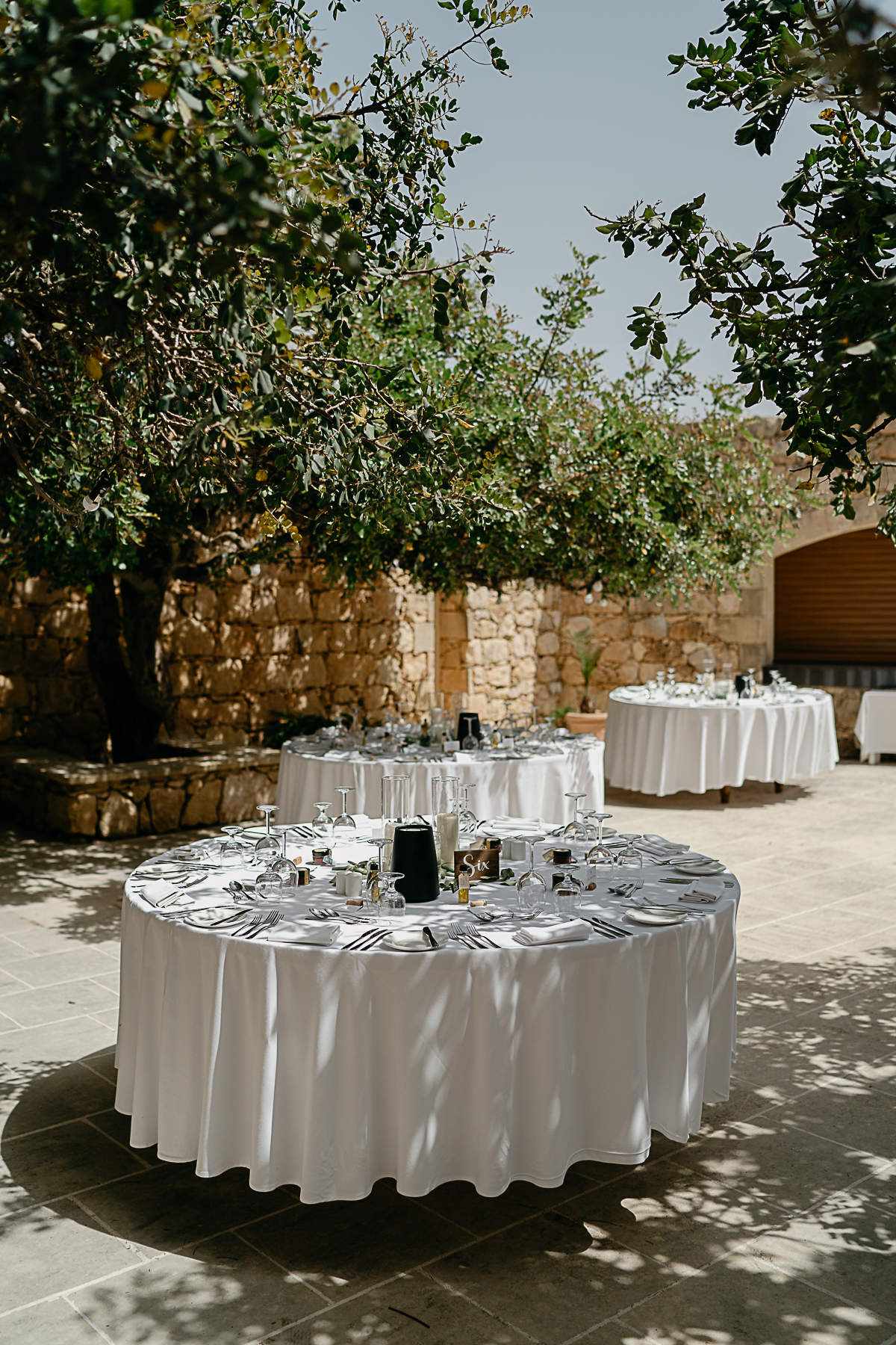 Ta' Cenc wedding table set up in the garden